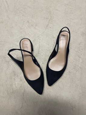 a new day Black Pointed Slingback Heels